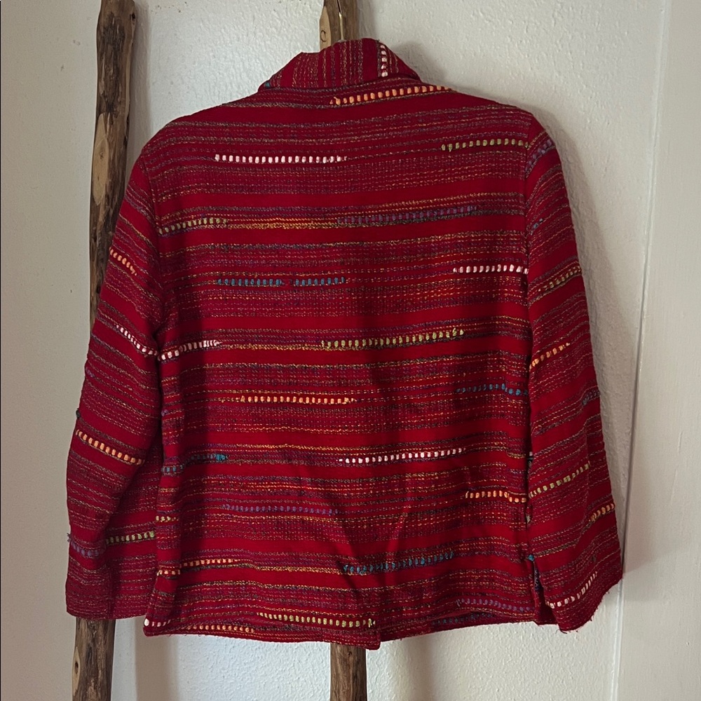 Coldwater Creek Red Multicolor Patchwork Woven Wo… - image 5